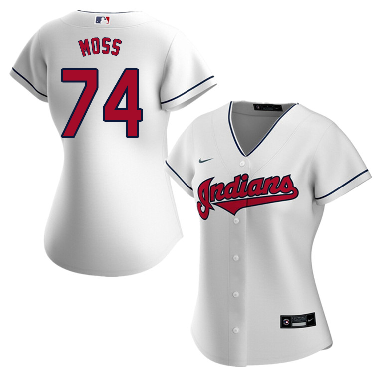 Nike Women #74 Scott Moss Cleveland Indians Baseball Jerseys Sale-White